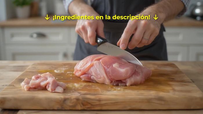 Cortar el conejo en trozos pequeños. Picar la cebolla, el pimiento rojo y el pimiento verde. Rallar el tomate.
