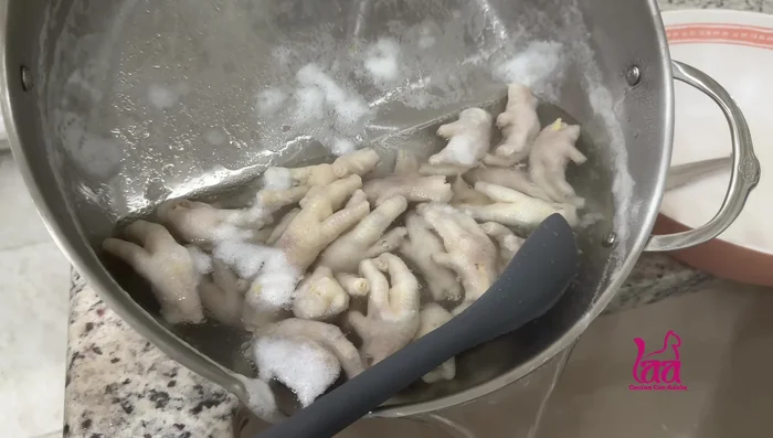 Desechar el agua donde se desinfectaron las patas. [117.32 - 128.84]