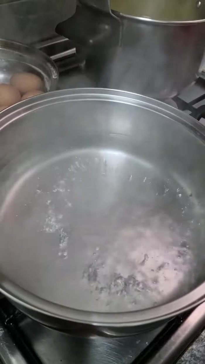 Poner a hervir una olla con agua. Agregar 1 kg de judías verdes y cocer hasta que estén blandas.