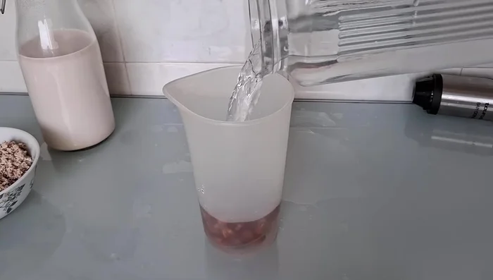 Si no se utiliza el filtro superfino, utilizar una bolsa para colar leches vegetales. Verter la mezcla y presionar para obtener la leche.