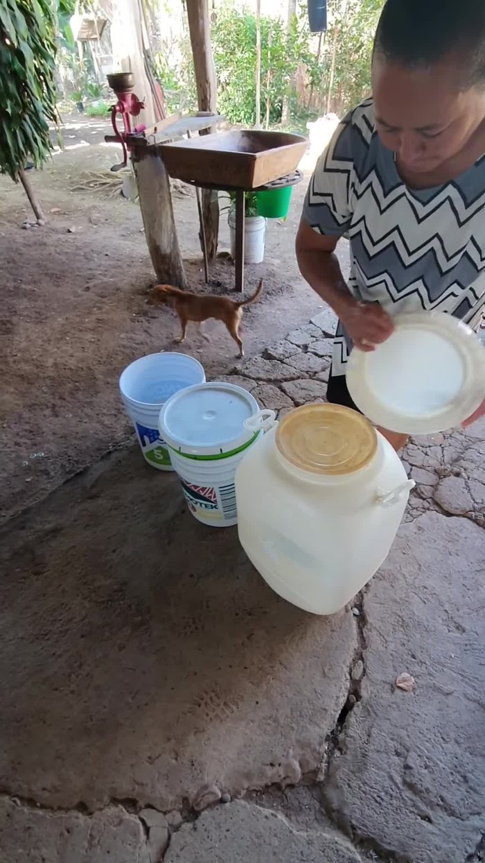 Colar la leche para eliminar impurezas.