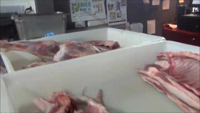 Cocer las piernas al vacío a baja temperatura durante mucho tiempo para que queden tiernas. (124.64)
